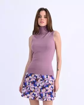 Женский свитер с высоким воротником без рукавов Molly Bracken, сиреневый