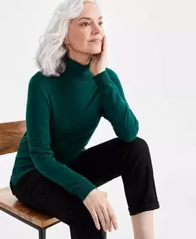 Женский свитер с высоким воротником и длинными рукавами Style & Co, зеленый