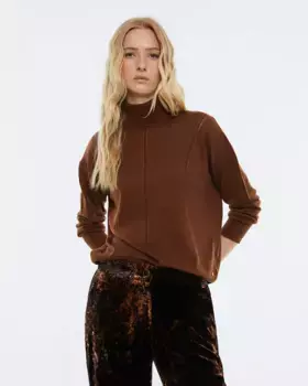 Женский свитер с высоким воротником и длинными рукавами Andam, черный