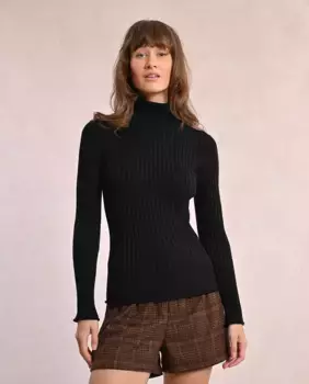 Женский свитер с высоким воротником и длинными рукавами Molly Bracken, черный