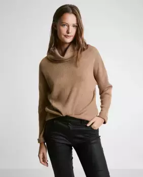 Женский свитер с высоким воротником и длинными рукавами Trucco, бежевый