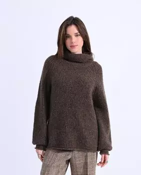 Женский свитер с высоким воротником и длинными рукавами Molly Bracken, коричневый