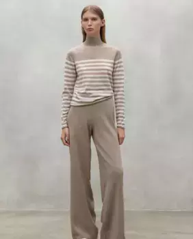 Женский свитер с высоким воротником и полосатым принтом Ecoalf, бежевый