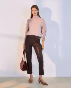 Женский свитер с высоким воротником из 100% кашемира Woman El Corte Ingls, светло-розовый