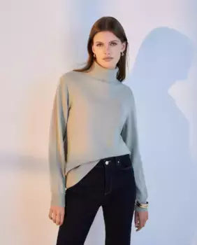 Женский свитер с высоким воротником из 100% кашемира Woman El Corte Ingls, цвет Verde Salvia