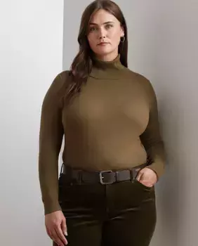 Женский свитер с высоким воротником Lauren Ralph Lauren Woman, цвет Kaki