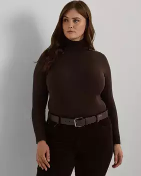 Женский свитер с высоким воротником Lauren Ralph Lauren Woman, темно-коричневый