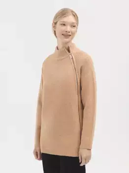 Женский свитер с высоким воротом и застежкой-молнией Nice Things, бежевый