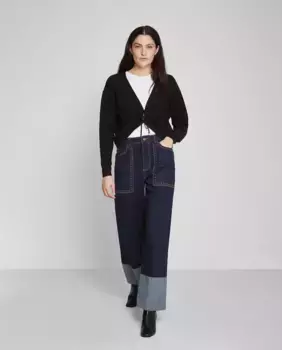 Женский свитер со сборками и V-образным вырезом Trucco, черный