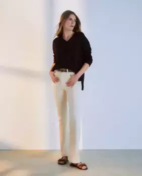 Женский свитер свободной вязки с V-образным вырезом Woman El Corte Ingls, бордовый