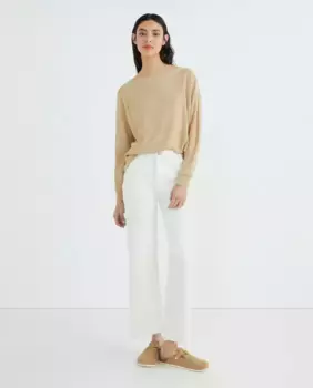 Женский свитер свободной вязки тонкой вязки с льном Esprit, бежевый