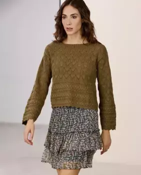 Женский свитер тонкой вязки крючком Vero Moda, зеленый