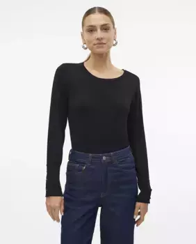 Женский свитер тонкой вязки с длинными рукавами Vero Moda, черный