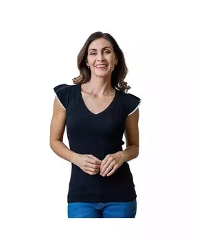 Женский свитер-топ с развевающимися рукавами Hope & Henry, черный