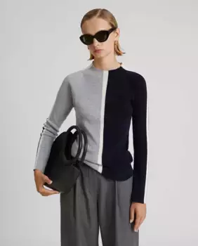 Женский свитер трехцветной вязки Simorra, мультиколор