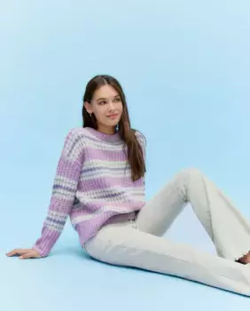 Женский свитер в полоску Green Coast, розовый