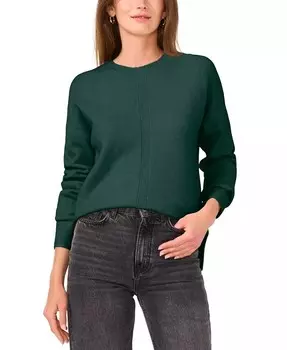 Женский свитер в рубчик с круглым вырезом и длинными рукавами Vince Camuto, зеленый