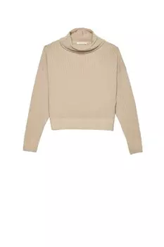 Женский свитер в рубчик с круглым вырезом, ореховый Hinnominate