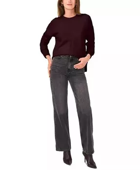 Женский свитер в рубчик с круглым вырезом и длинными рукавами Vince Camuto, красный