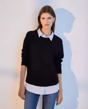 Женский свитер в сочетании с рубашкой Woman El Corte Ingls, бежевый