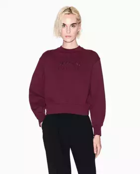 Женский свитшот из френч-терри с логотипом Armani Exchange, бордовый