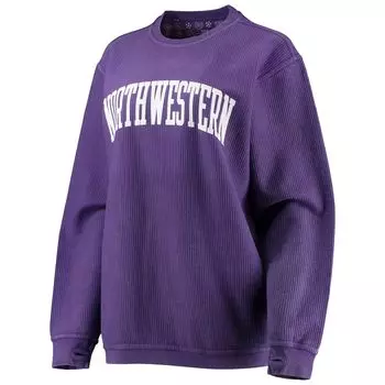 Женский свитшот Pressbox с фиолетовым принтом Northwestern Wildcats на удобном шнуре в винтажном стиле, базовый пуловер с аркой
