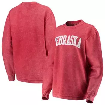 Женский свитшот Pressbox Scarlet Nebraska Huskers, удобный шнур в винтажном стиле, базовый пуловер с аркой