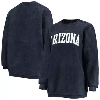 Женский свитшот Pressbox темно-синего цвета Arizona Wildcats с удобным шнурком и винтажной стиркой, базовый пуловер с аркой