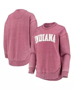 Женский свитшот-пуловер в винтажном стиле Crimson Indiana Hoosiers Pressbox