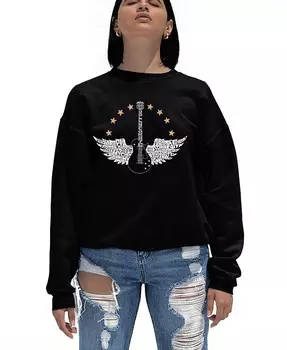 Женский свитшот с круглым вырезом и принтом Word Art Country Female Singers La Pop Art, фиолетовый