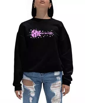 Женский свитшот с круглым вырезом Shake It Off Word Art LA Pop Art, черный