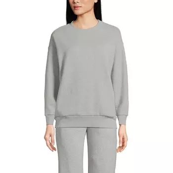 Женский свитшот с круглым вырезом современного кроя Lands End Lands' End, цвет Gray Heather