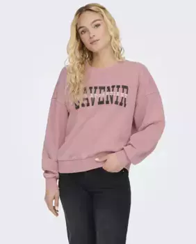 Женский свитшот с принтом спереди Only, цвет Rosa