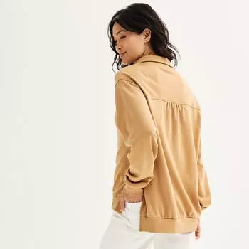 Женский свитшот Sonoma Goods For Life с расслабленным воротником на пуговицах Sonoma Goods For Life