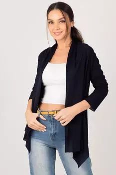 Женский свободный кардиган из тюля темно-синего цвета в тонкую полоску armonika, темно-синий