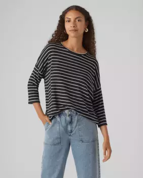 Женский свободный пуловер с рукавом 3/4 Vero Moda, черный