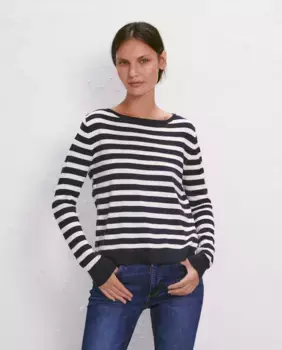 Женский свободный свитер с вырезом «лодочка» Easy Wear, синий