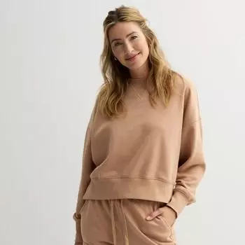 Женский свободный свитшот с круглым вырезом Sonoma Goods For Life, цвет barric beige