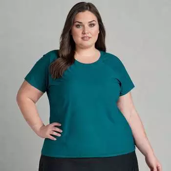 Женский свободный топ Adele с коротким рукавом Calypsa, цвет dark jade