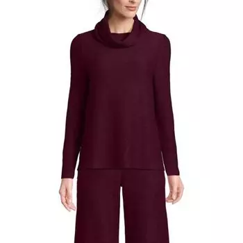 Женский свободный топ с длинным рукавом и капюшоном Lands' End, цвет plum heather