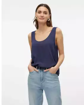 Женский свободный топ с проймами рукавов Vero Moda, темно-синий