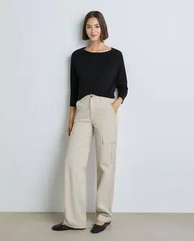 Женский свободный вязаный свитер с круглым вырезом Easy Wear, черный