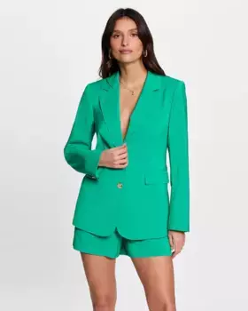 Женский свободный жакет с золотыми пуговицами Morgan, зеленый