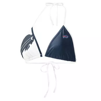 Женский темно-синий/белый бикини-топ G-III 4Her от Carl Banks Buffalo Bills Play Action G-III