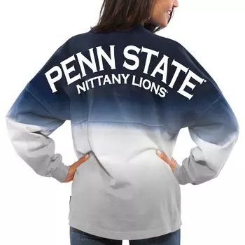 Женский темно-синий джерси с длинным рукавом Penn State Nittany Lions, окрашенный в технике омбре, Spirit