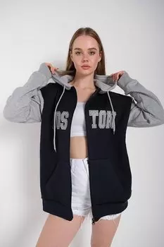 Женский темно-синий кардиган на молнии Boston Sweat T7 Trendseninle