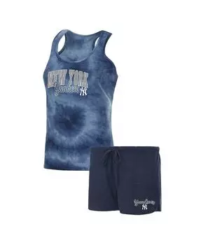 Женский темно-синий комплект для сна с майкой и шортами New York Yankees Billboard Racerback Concepts Sport, темно-синий