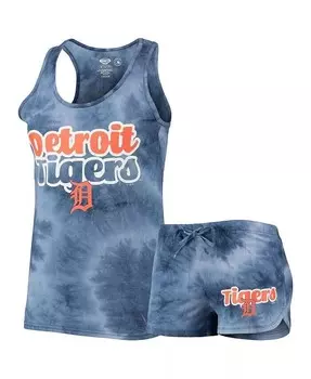 Женский темно-синий комплект из майки и шорт Detroit Tigers Billboard Racerback Concepts Sport, синий