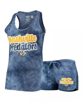 Женский темно-синий комплект из майки и шорт Nashville Predators Billboard Racerback Concepts Sport, синий