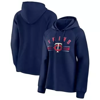 Женский темно-синий пуловер с капюшоном Fanatics Minnesota Twins Perfect Play с капюшоном и регланами Fanatics
